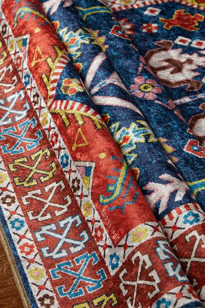 Bursa İpek Red Velvet Carpet Prayer Rug
