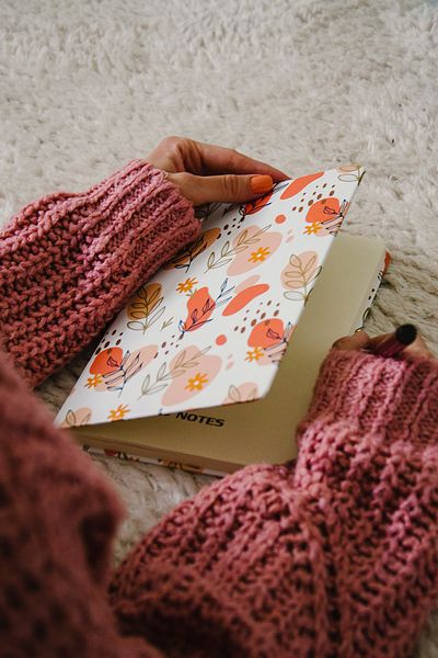CoNotes Hard Cover Thread Stitching Checked Notebook - A5 (15x21cm)