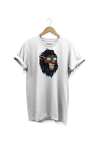 WİDİ Λευκό μπλουζάκι με στάμπα Lion