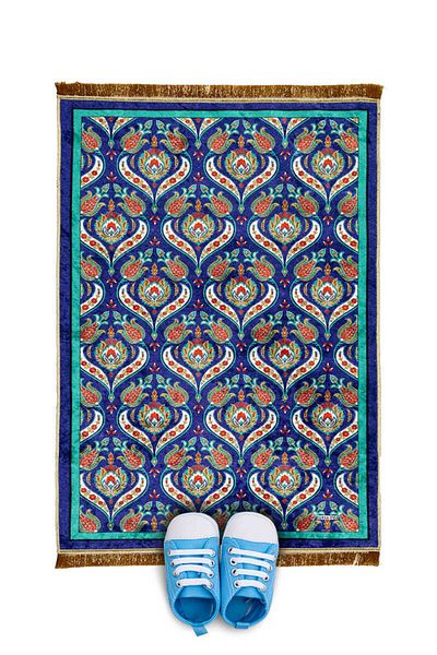Bursa İpek Saks Velvet Children's Prayer Rug