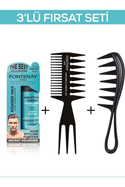 Fontenay Saç Şekillendirici Pudra Toz Wax Mat Effect Mavı 20gr + Şekil Tarağı...