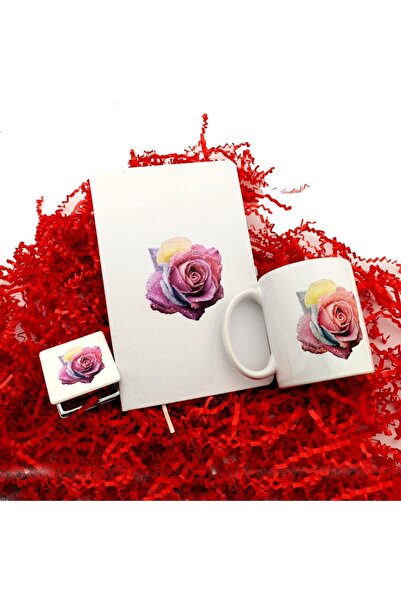 PİGADO Σετ καθρέφτη κούπας σημειωματάριου με τύπωμα με ειδικό σχέδιο Love Rep...