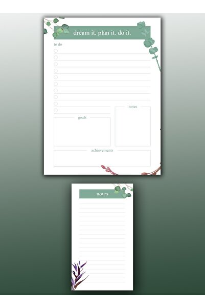 FLY COLOR Planificator zilnic pentru lucruri de făcut, obiective și note Set de planificare pentru lucruri de făcut cu model de frunze decupate