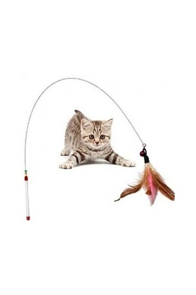 Neler Geldi Neler Colorful Feathered Cat Toy |   90 cm |   Steel Wire Game Feathers