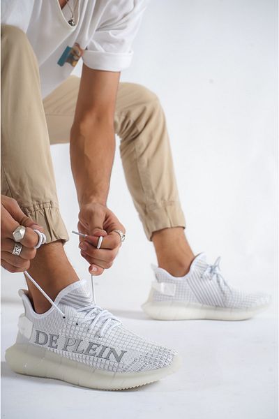 DE PLEIN Herren Strickwaren Weiße Sportschuhe - Netzwerk Person Fußschuhe, Sonderproduktion