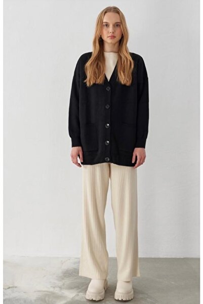 TUSSE Kadın Elegant Triko Fitilli Örgü Düz Renk Büyük Beden Süveter