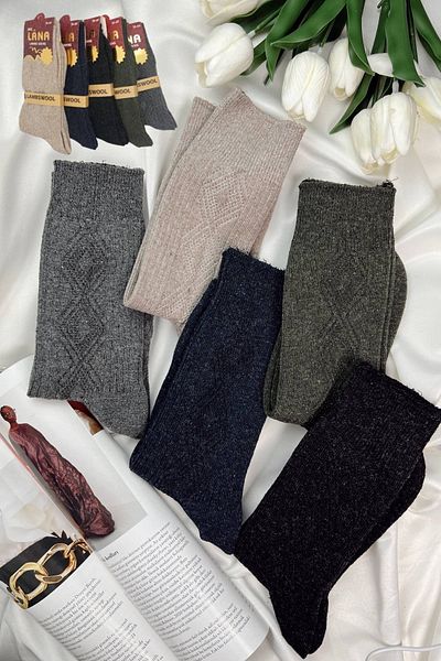Miss Lana Ladies Socks Чорапи 5 чифта зимни вълнени чорапи