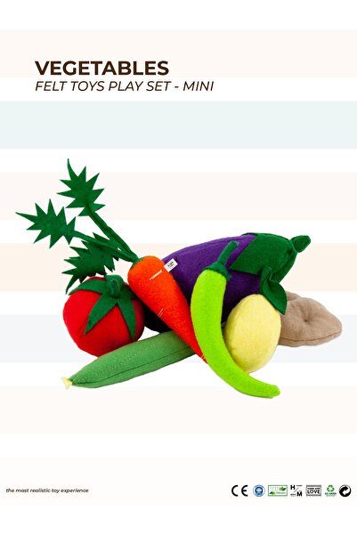 MOTHER AND TOYS Keçe Oyuncak - Mini Sebze Oyun Seti - Felt Toys - %100 El Yapımı