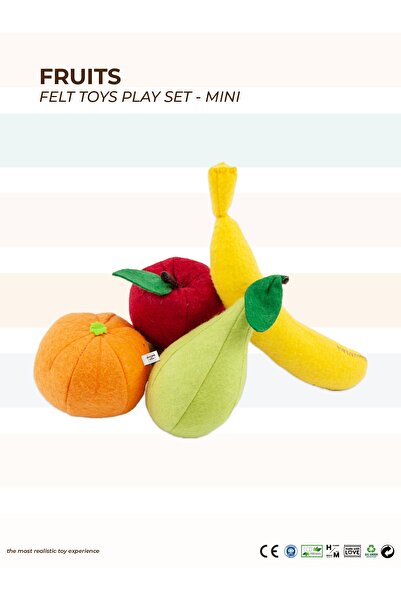 MOTHER AND TOYS Keçe Oyuncak - Mini Meyve Oyun Seti - Felt Toys - %100 El Yapımı