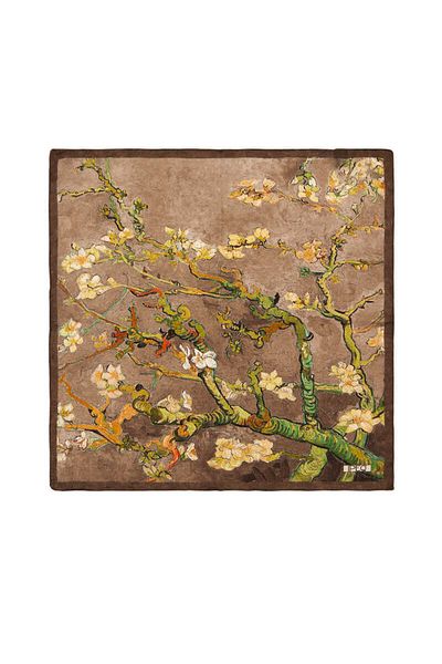 Bursa İpek Mink Almond Flower Silk Handkerchief