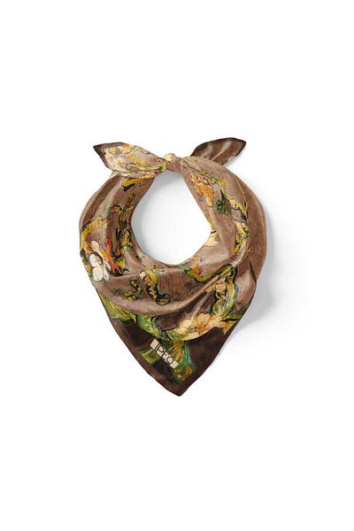 Bursa İpek Mink Almond Flower Silk Handkerchief