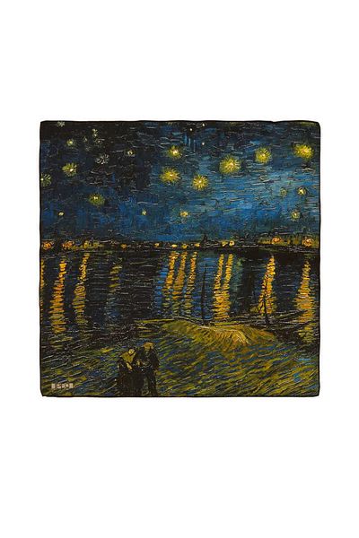 Bursa İpek Black Starry Nights Silk Handkerchief