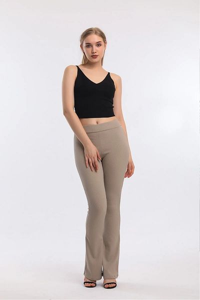 manolyabutik Plus Size Ribbed Spanish Leg Tights