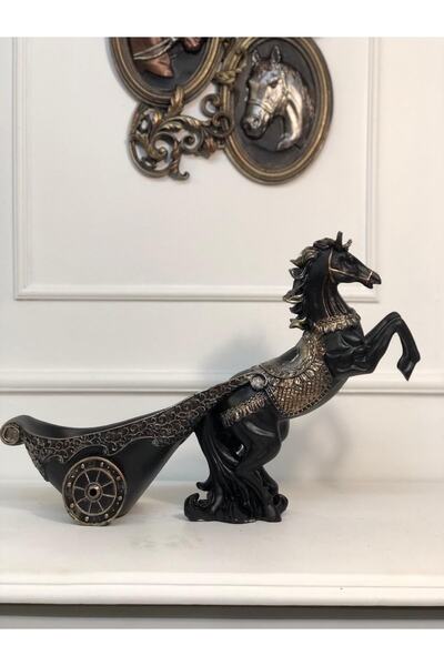 Dekoromi Dekoratif At Figürlü Şişe Tutucu Heykel Biblo