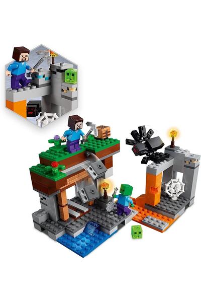 LEGO Minecraft Terk Edilmiş Maden 21166 Minecraft Aksiyon Figürleri Ve Oyuncak Örümcek Içeren Zombi