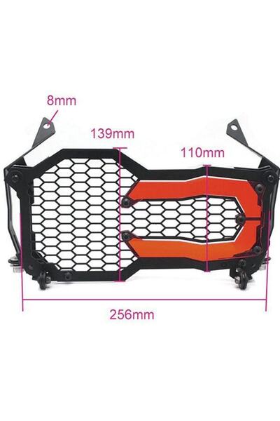 Knmaster Bmw R 1200 Gs Ön Far Koruma Kapağı Izgara Tipi Kırmızı Uyumlu