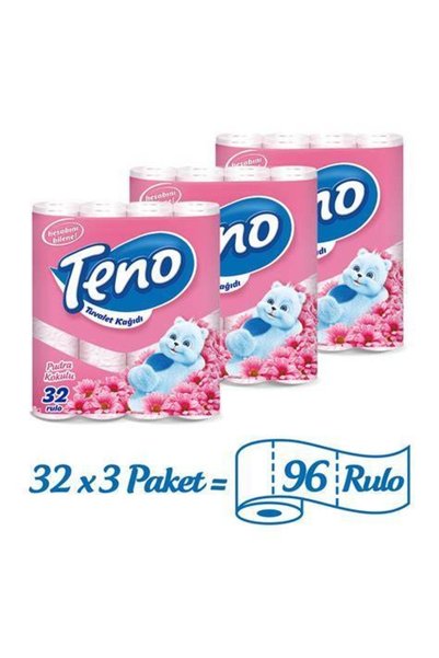 Teno Tuvalet Kağıdı Pudra Kokulu 32li X3 Pk 96 Rulo