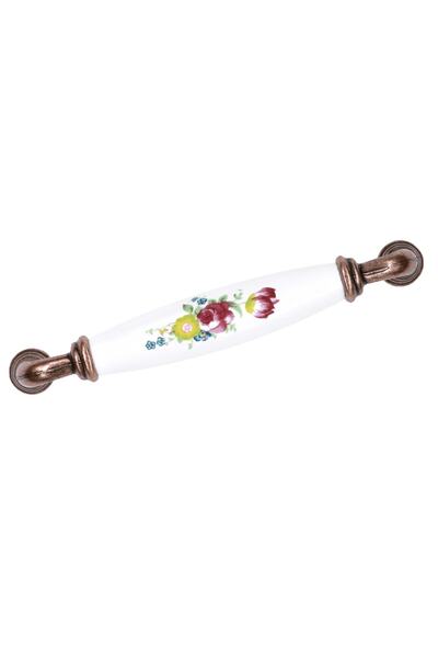 Porcellana Perla Porselen Kulp Dolap Çekmece Mobilya Mutfak Çocuk Kulbu Yakut 16 Cm (160 Mm )-bakır- Beyaz-stk5059