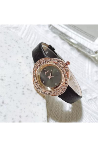 Gogoey Women's Wristwatch Luxury Fashion Stylish Trend Clock Black Rose Gold