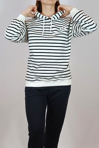 Ayya Women Striped Soft Sweatshirt Pullover