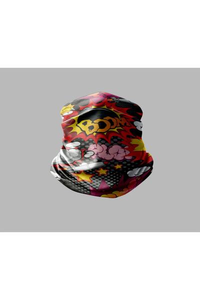 Buffalo مختلط متعدد الأنماط تصميم راكب الدراجة النارية برتقالي قناع في الهواء...