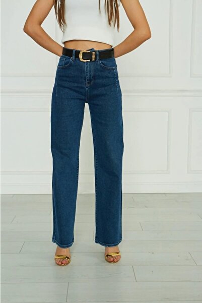 SANTA BELLA Neda tamnoplave široke palazzo farmerke sa širokim nogavicama Pow...