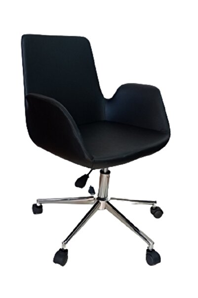 KamusalMarket Sekreter Sandalyesi Döküm Süngerli Krom Ayaklı