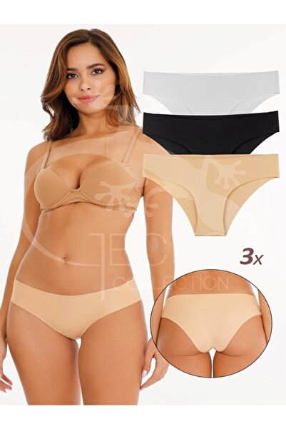 GECKO COLLECTION Laperi Lazer Kesim Dikişsiz Slip Külot 3'lü
