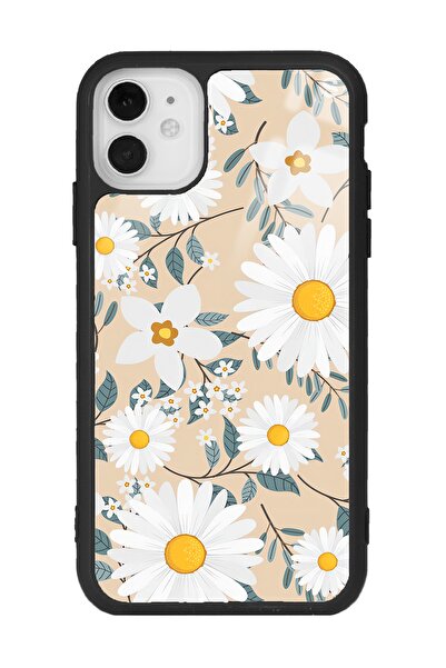Spoyi Iphone 11 Büyük Papatya Tasarımlı Glossy Telefon Kılıfı