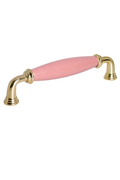 Porcellana Perla Porselen Kulp Dolap Çekmece Mobilya Mutfak Çocuk Kulbu Yakut 16 Cm (160 Mm )-pembe-altın-stk5079