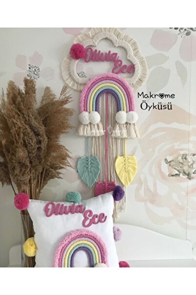 hand made by elif Makrome Isimli Bulut Model Kapı Süsü & Makrome Isimli Yastık Kılıfı