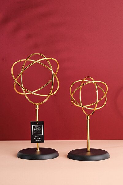 mba decor metal bending art 2'li ( Ikili ) Sphere Gold Küre Paslanmaz Kaplama...