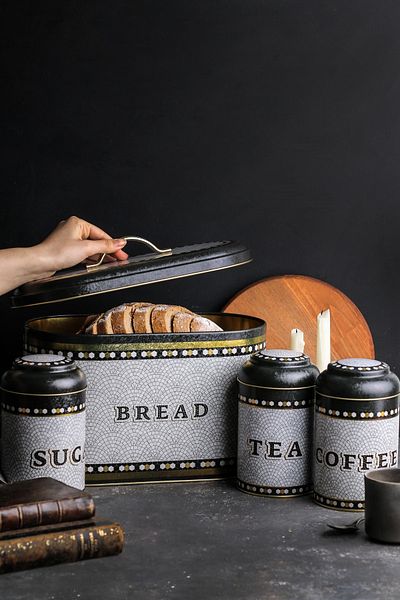EVLE Erb02u1 Oval Bread Box Set of 4, Mosaic