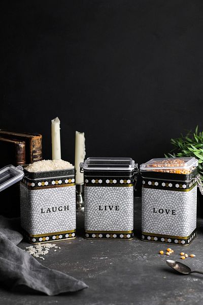 EVLE Erb21u1 Rectangular Lockable Storage Container 75x100x150 Set of 3, Mosaic