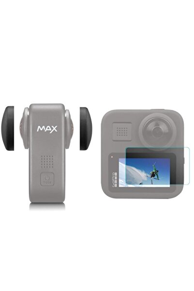 Knmaster Gopro Max 360 Action Uyumlu Temperli Cam Ekran Koruyucu Ve Lens Koruma Kapağı Seti