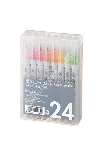 Zig Clean Color Real Brush - Brush Pen Set 24 Pieces