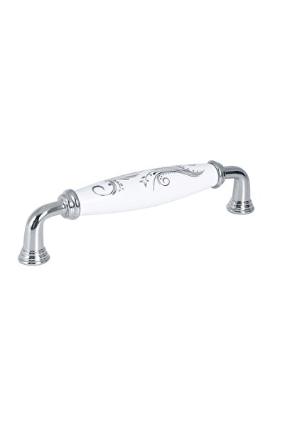 Porcellana Perla Porselen Kulp Dolap Çekmece Mobilya Mutfak Çocuk Kulbu Yakut 16 Cm (160 Mm )-krom-beyaz-stk5097