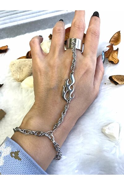 oldskoolbutik سوار وخاتم بتفاصيل سلسلة اللهب