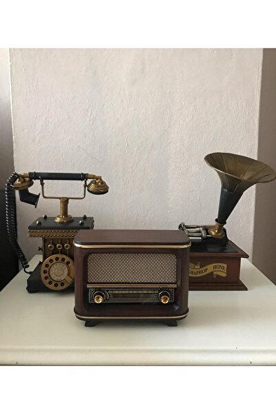 NOSTALJİM Bluetooth, Usb, Fm Radyo Özellikli Nostaljik Radyo Dekoratif Metal ...