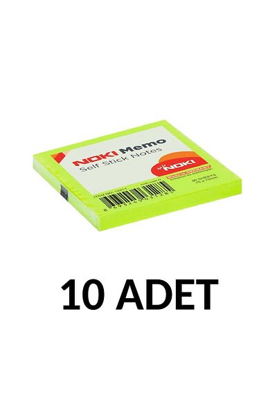 Noki 10 Pieces Postit 75mm X75mm Adhesive Paper 80 Sheets Green