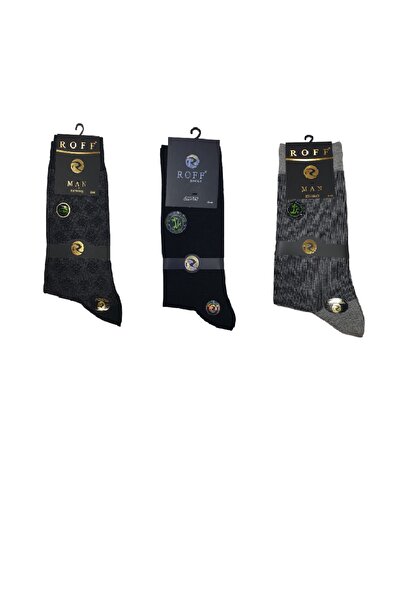 Roff Esnek Bambu Kışlık Erkek Çorap 41-44 Numara 3 Lü Paket