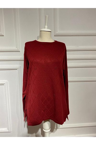 FATELLA Mother Women's Winter Round Collar Mother's Day Single Color Comfortable Fit Knitwear Sweater