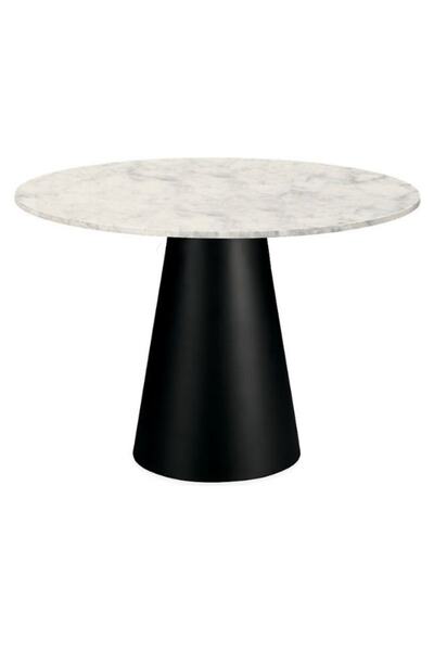 Evka Woven Siyah Yemek Masası Beyaz Mermer, Mutfak Masası