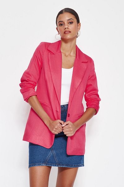 Trendyol Collection Блейзър яке с тъкана подплата и копчета във цвят на фуксия TWOSS22CE0092