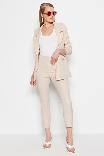 Trendyol Collection Stone Cigarette Woven Trousers TWOSS23PL00096