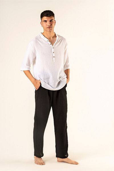 Botex Πουκάμισο Organic Muslin Judge Collar - Λευκό