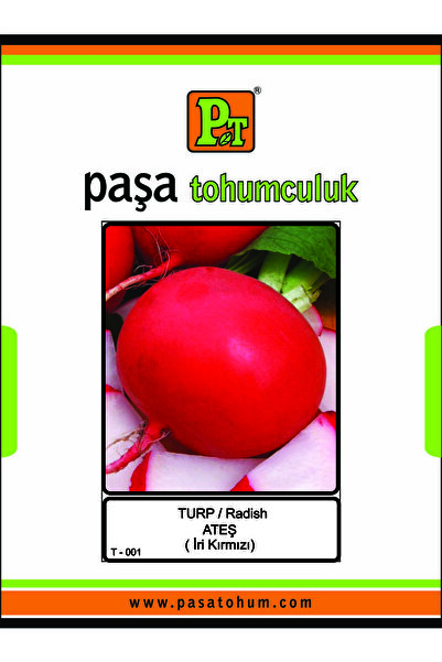 paşa tohumculuk Ateş Iri Kırmızı Turp Tohumu 1 Kg.