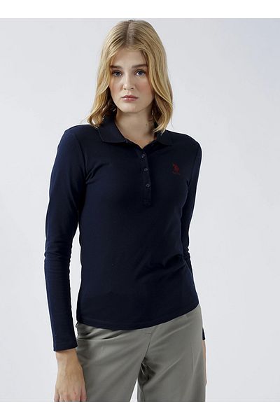 U.S. Polo Assn. Hanorac de damă bleumarin cu guler polo