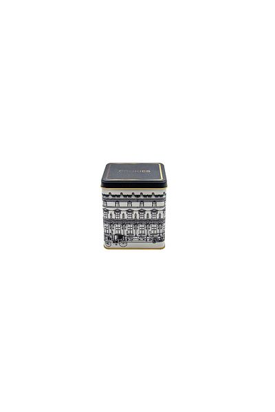 EVLE Er024-2j City كوكيز حاوية تخزين معدنية مربعة منقوشة 12x12 سم