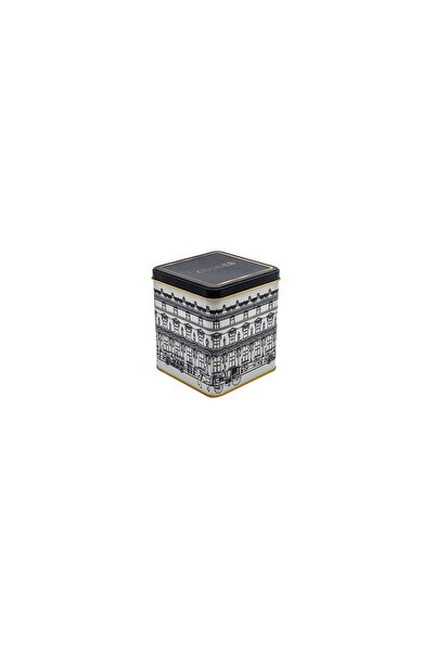 EVLE Er024-2j City Cookies Desenli Kare Metal Saklama Kabı 12x12 Cm
